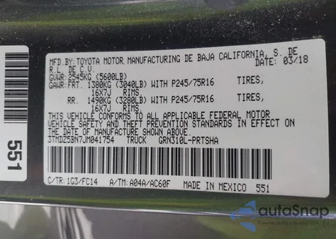 2018 Toyota Tacoma Sr5 V6 from USA, damaged, VIN 3TMDZ5BN7JM041754